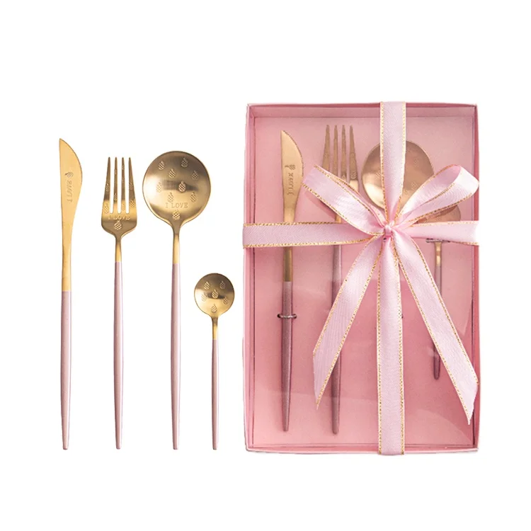 

Cutipol goa flatware set stainless steel Portugal style gold cutlery set with gift box for wedding gift