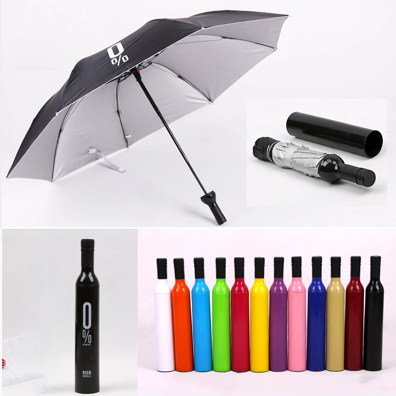 

Promotional 0% Cheap Price Free Sample Colorful Wine Bottle Folding Umbrella, Customized color