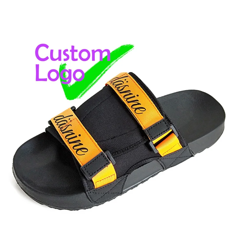 

Women Shoes Latest Design Slipper Sandal Wholesale Custom Color Metal Slide Buckle Logo Slippers For blank outdoor strap sandals