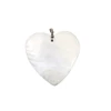 White mother-of-pearl shell slice necklace pendant heart-shaped shell piece