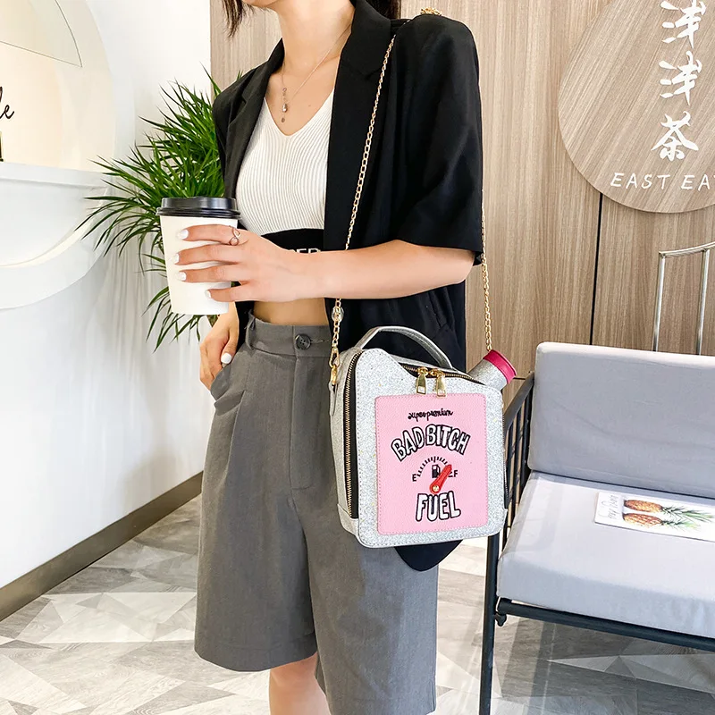 

Fashion Fun Embroidery Letter Women Chain Purse Handbag Shoulder Bag Ladies Messenger Bag Clutch Bag Totes