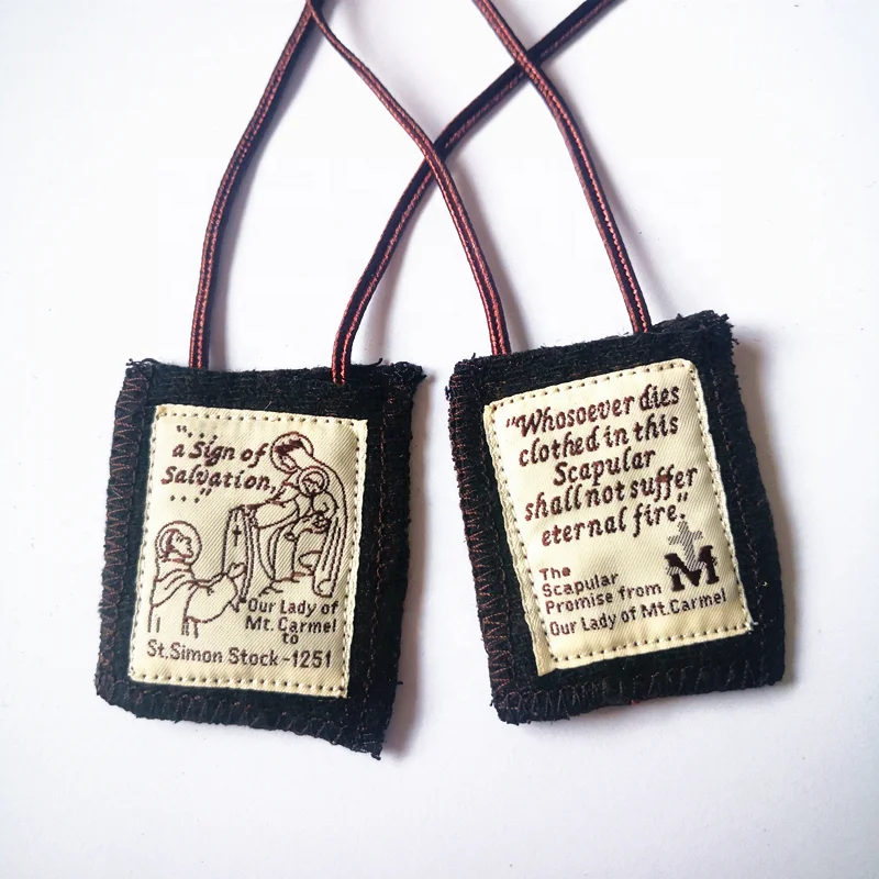 

Sale Religious OEM/ODM Welcomed 100% Wool Brown Scapulars necklace