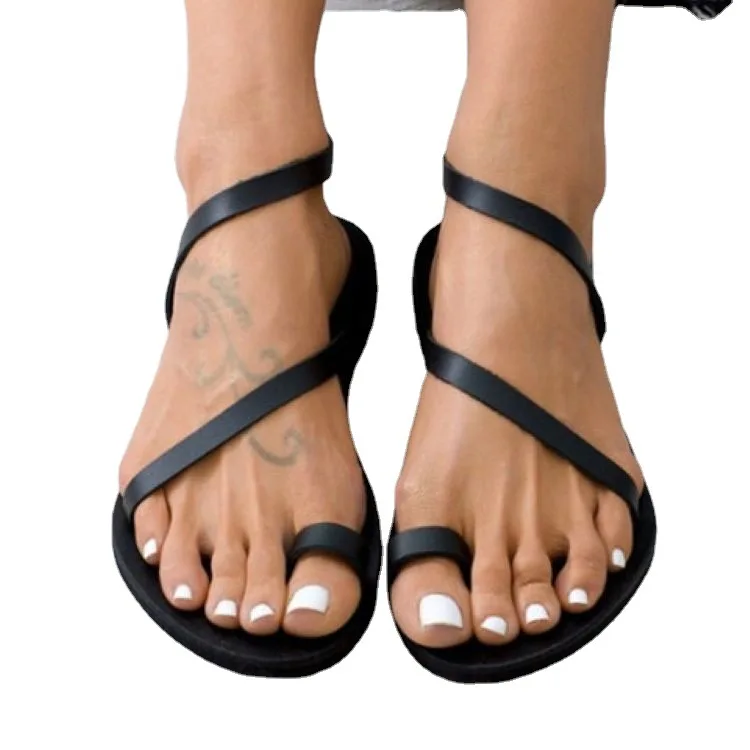

2021 New Arrival Outdoor Beach Casual Shoe Wholesaler Women Stylish Flip Flop Hollow Ankle Strap Fashion Women Flat Sandal