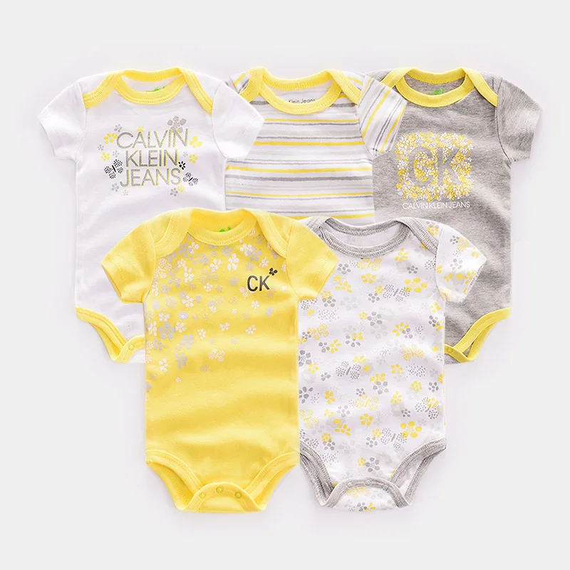 

Babies Wear Brand Multi Pack Graphic Short Sleeve Girl Clothes Romper Newborn Baby Clothes, Picture shows