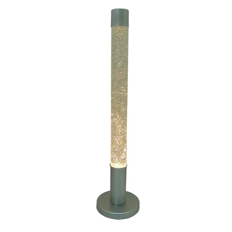 
E14 Colorful green cylindrical fluorescence liquid bubble metal hotel glitter table top floor standing motion lava lamp 
