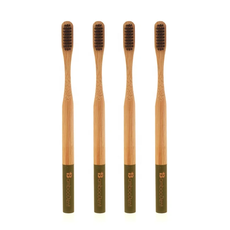 

Bpa free biodegradable bristles custom natural wooden bamboo tooth brush, Customized color