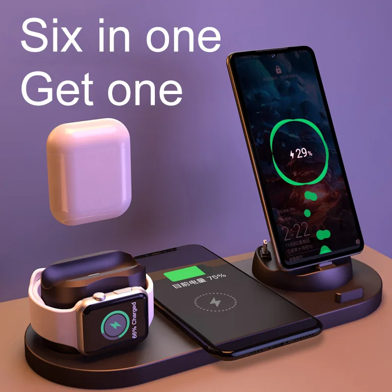 

3 in 1 10W Fast Wireless Charger Dock Station Fast Charging For iPhone for Apple Watch 4 5 6 For AirPods For Samsung