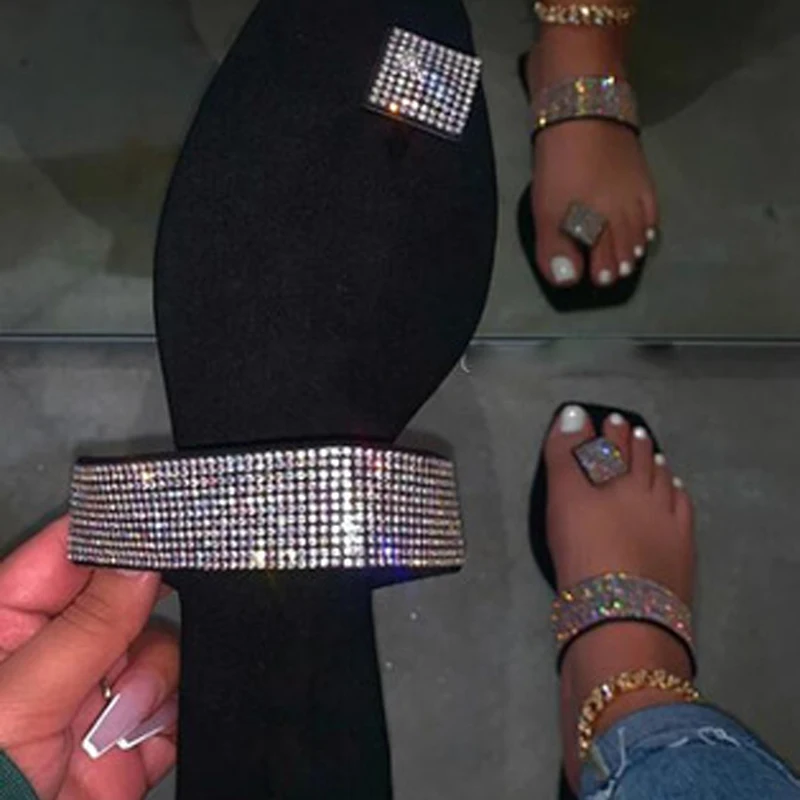 

2020 New lady's slippers 2020 wish hot style women's shoes water drill sandals slipper plus size for women