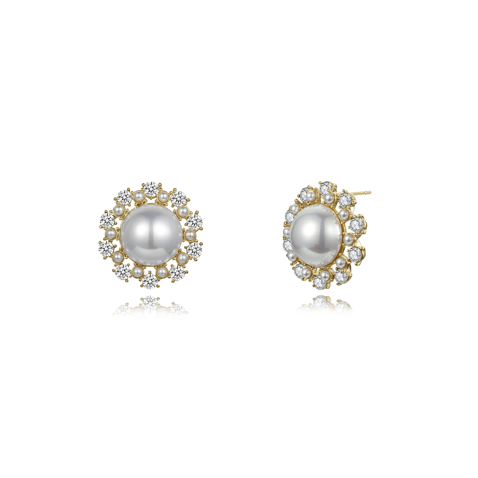 

Elegant And Fashionable Custom Glitter Gold-plated Sunflower Shell Stud Earrings