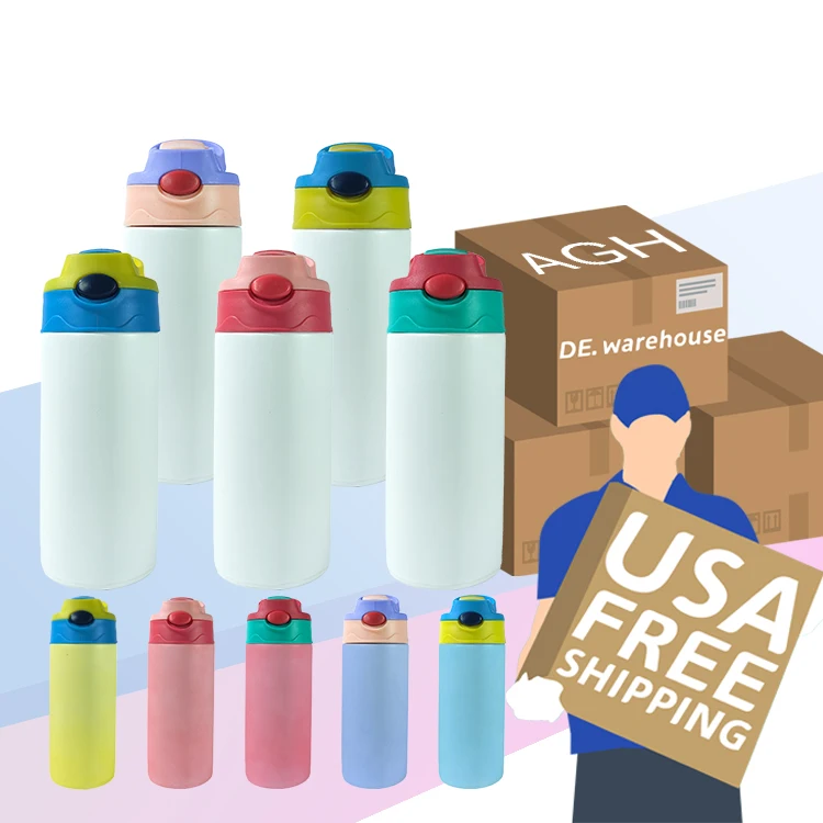 

USA warehouse tumbler stainless steel insulated vacuum straight uv color changing kids water bottle, Mixed