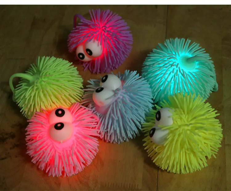 Glowing Luminous Led Light Up Toys Smile Face Puffer Ball For Children