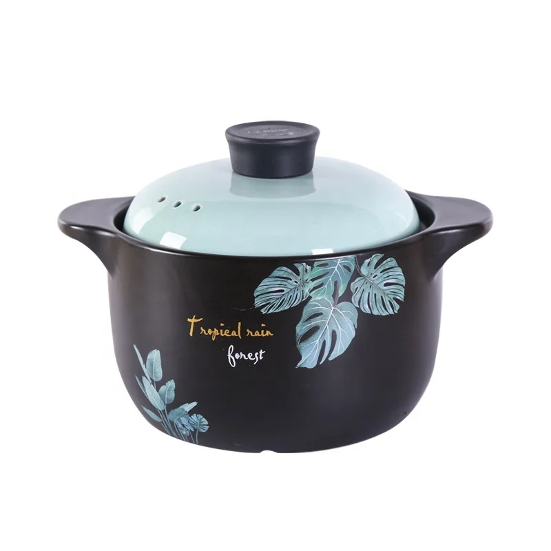 

Open fire ceramic pot floor spread source of high temperature resistant health porridge soup ceramic casserole, Blue