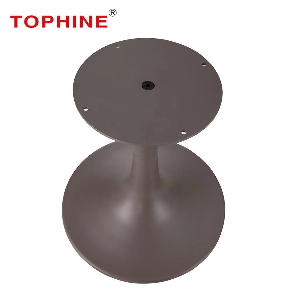 
TOPHINE Aluminum brushed Powder coating trumpet bar bistro small low table legs table bases 