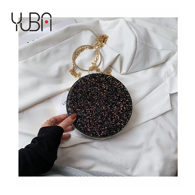 

2021 New arrival metal hand held chain shoulder dinner bag Luxury sequin Evening Party clutch bag for women, Customizable