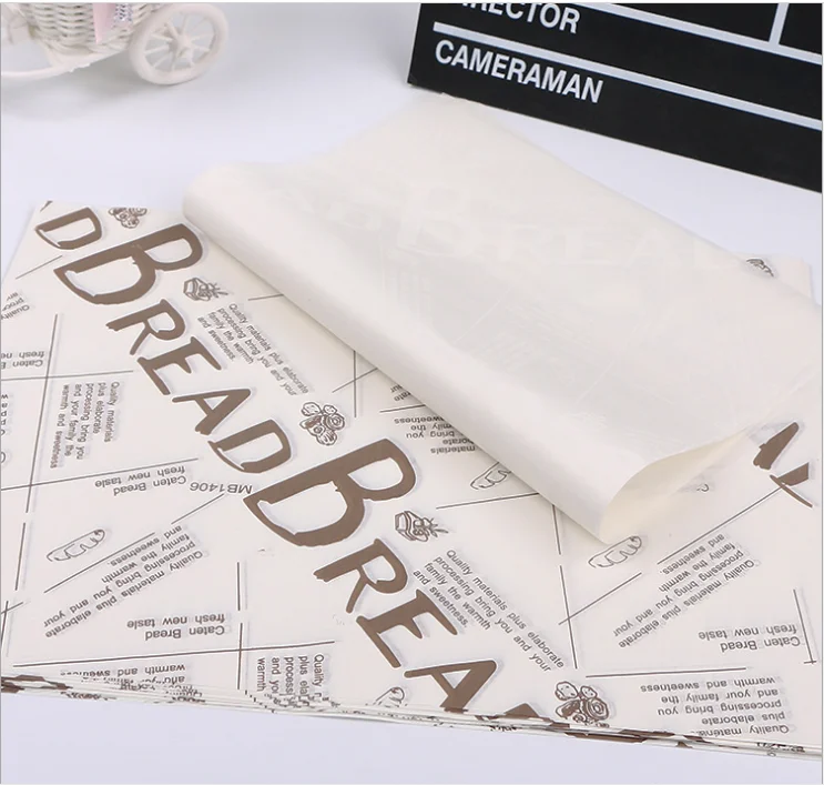 
High quality wax coated food wrap paper for bread hamburg with restaurant logo 