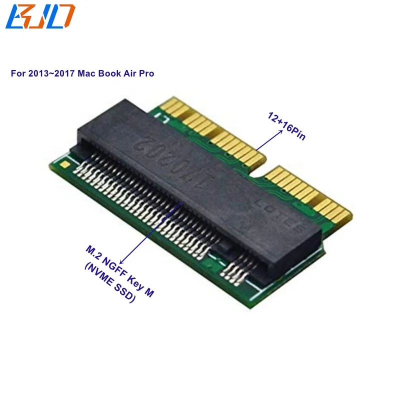 

12+16Pin NGFF M.2 M-key NVME AHCI SSD Adapter Card for 2013 2014 2015 2017 Mac-Books Air A1465 A1466 Pro A1398 A1502 in stock, Green