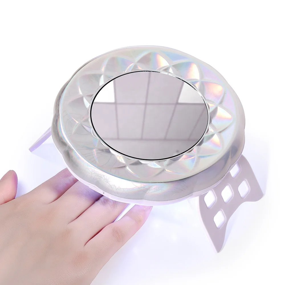 

Wholesale Portable Mini Makeup Mirror UV Nail Lamp 54w 18 LED Lamp Beads Nail Dryer For Salon