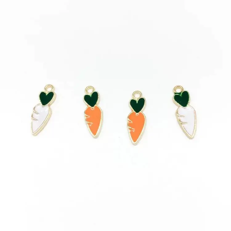 

55*16mm Cute Enamel Carrot Charms Ornament Gold Bracelet Pendants for Necklace Earring Jewelry Making Material, Picture