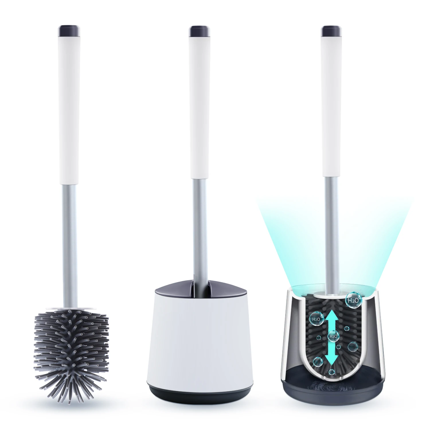 

JOYBOS silicone with holder silicon bowl cleaner black silicone wallmounted toilet brushes wall toilet stick holder brush