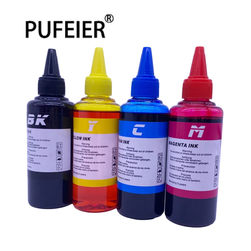 

100ML Premium Refill Bulk Universal Dye Ink Compatible For Epson Canon HP Brother 4 Color Inkjet Printer Printing Dye Based Ink