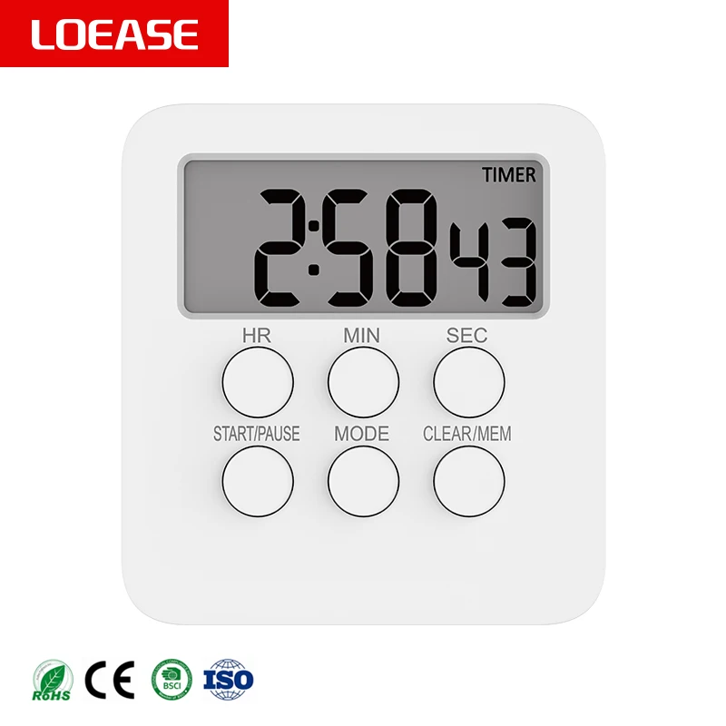 
zhongshan loease T06 high quality LCD display cake cooking magnetic alarm clock digital countown kitchen timer 