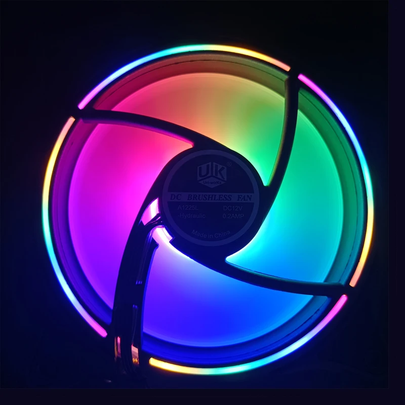 

120mm rainbow multicolor 12cm circle LED fan for computer case 12v amazing cooler fans