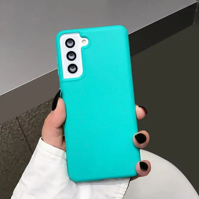 

Biodegradable Wheat Phone Case For Samsung A52 A72 A32 A31 A02S A12 S20 FE S21 S10 Plus Note 20 Ultra Soft Silicone Cover