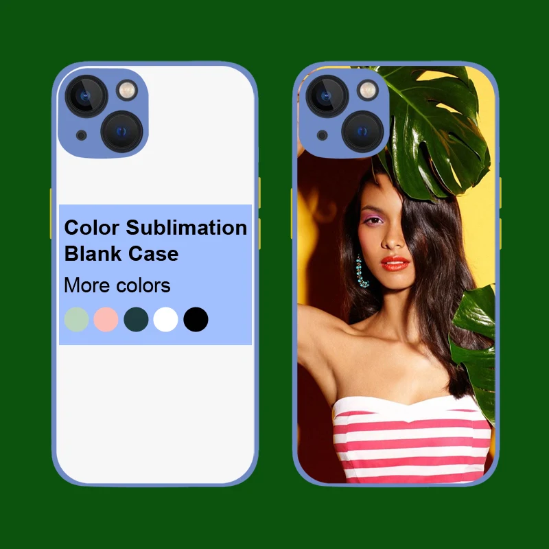 

High Quality 2D Sublimation Tpu PC Independent Button Color Shockproof Blank Mobile Phone Case For Iphone 13 pro max 12 11 X 8, 6 colors