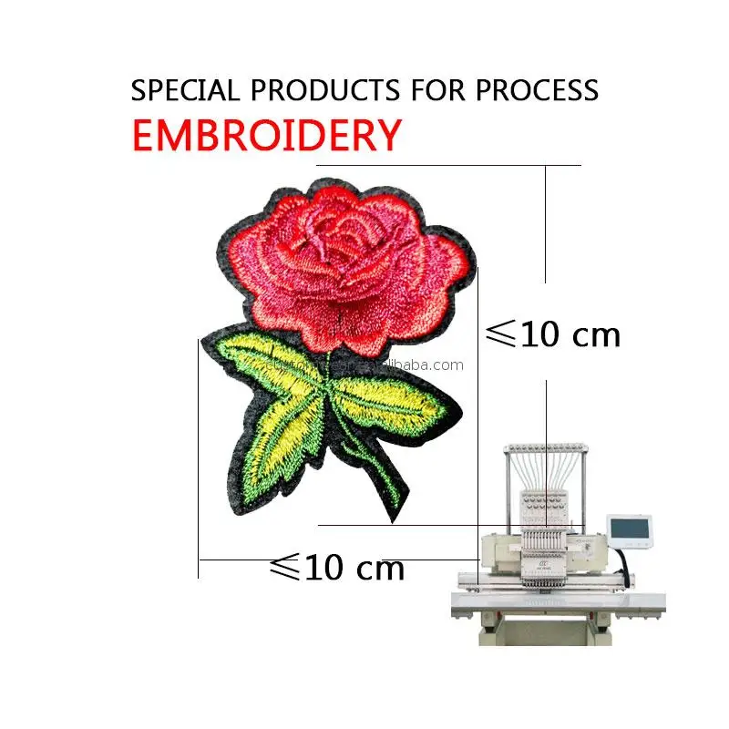 

Special products for process of Embroidery No more than 10cm in length and width, More than 3 colors, each 1 color + 0.8 usd