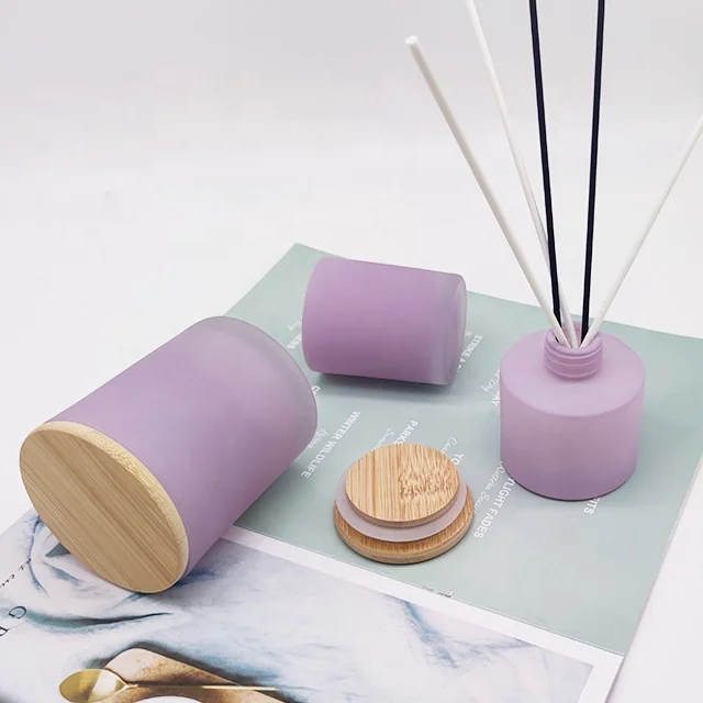 Romantic Purple Color Matte Frosted Custom Glass Scented Candle Jar
