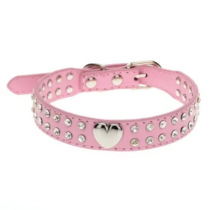 

Hot Sale Pet Product PU Dog Collar With Diamond Luxury Dog Collar