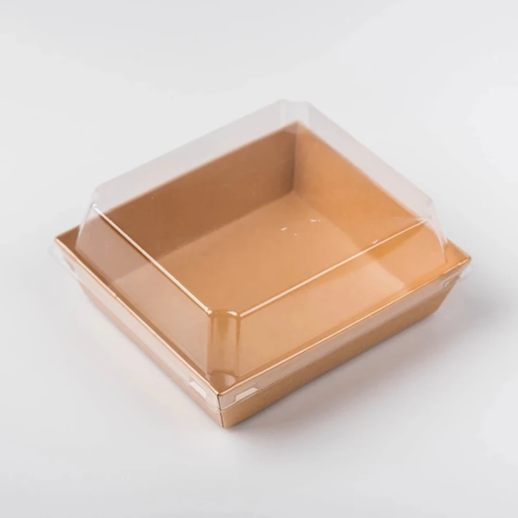 批发长方形透明盖子三明治汉堡带走纸盒