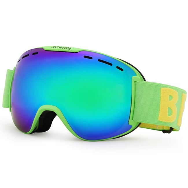 

Wholesale Winter Outdoor Sports Anti-Fog Mirror Lens Custom Ski Eyewear Ski Goggles, 9 colors optional