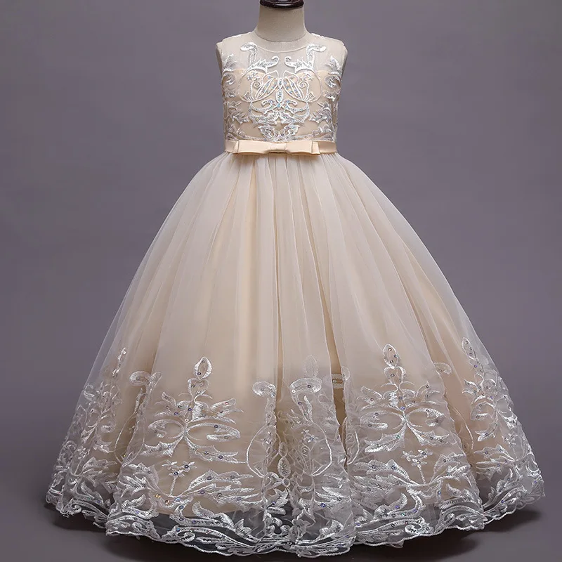 

Customize Made Kids Wedding Ball Gown Applique Long Party Children Princess Flower Girl Dresses 9101