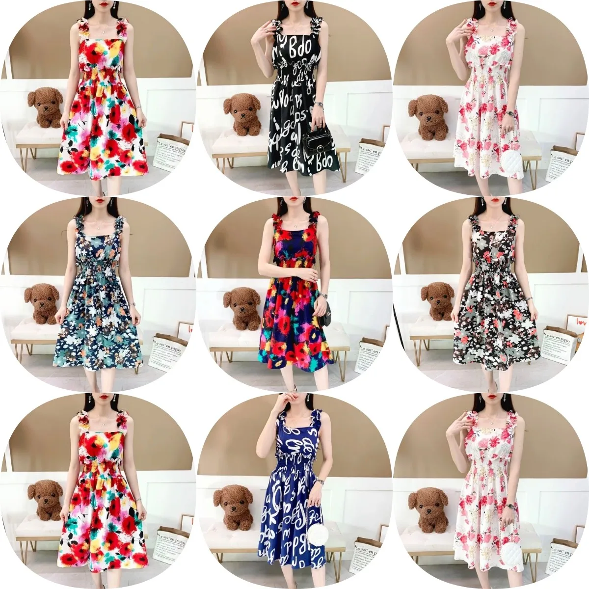 

casual dresses Summer Women's Dress V-neck strap Swing mini skirt elegant casual dresses Factory spot wholesale
