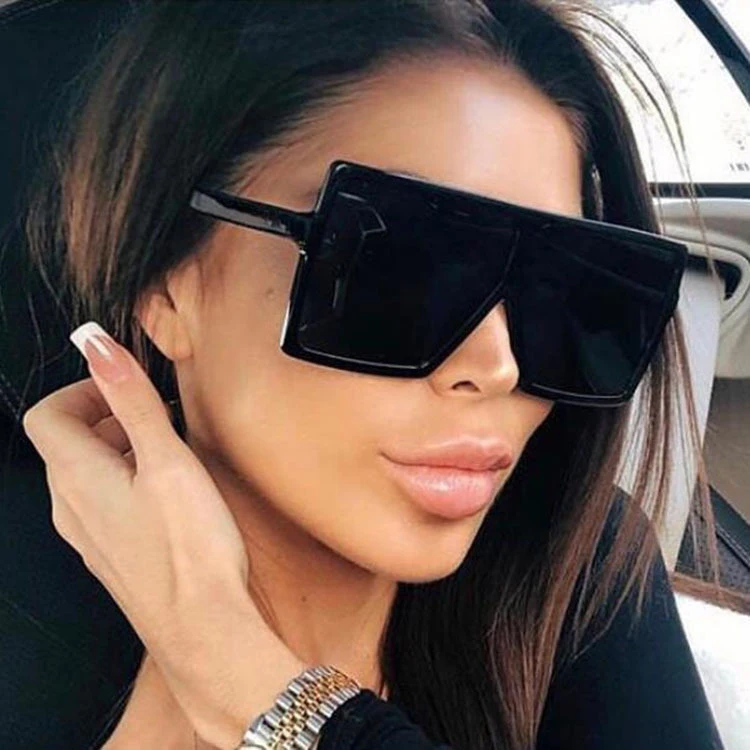 

Fashion Oversized Colorful Square Shades Sun Glasses Best Selling Trendy Ladies Big Frame Eyeglasses Sunglasses Women, 9 colors