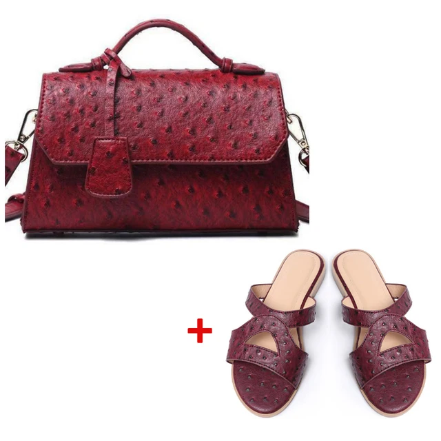 

New Arrival Fashion Designer Handbags Famous Brands Luxury Slippers And Purses Set Women Hand Bags Purses And Shoes Set, Multi colors
