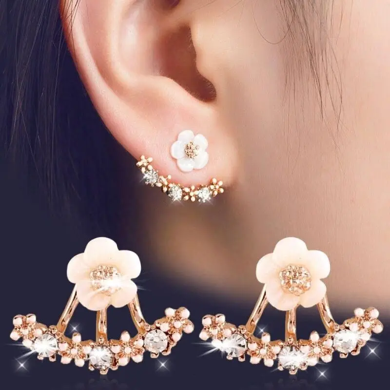 

Fashion flower auricle Daisy flower stud earrings with rhinestone boutique earrings