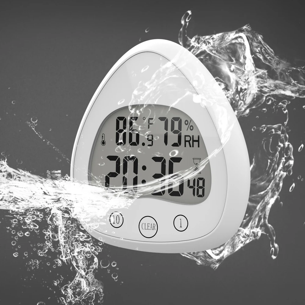 

Yk-Zh037 Waterproof Bathroom Wall Clock Temperature Humidity Countdown battery clock for bathroom