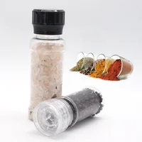 

Good Quality mechanical black grinder pepper and salt mill, low moq portable plastic spice jar grinder