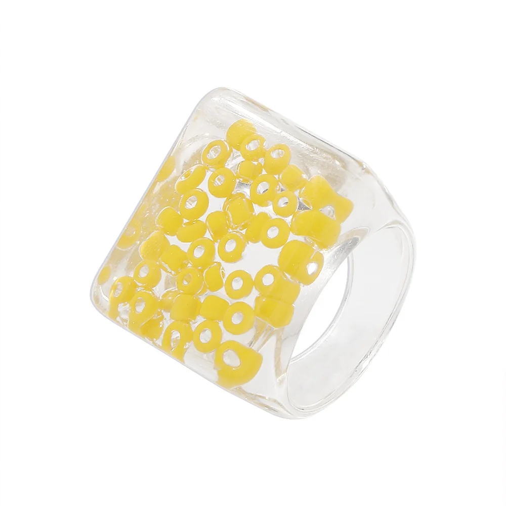 

Summer Graph Colorful Cute Fashion Jewelry Measle Acrylic Rings Resin Rings Women