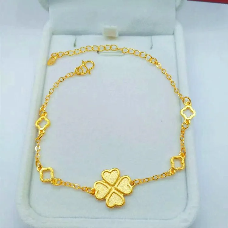 

Gold Plated Love Clover Bracelet Exquisite Craftsmanship Gold Clover Bracelet Ladies Jewelry