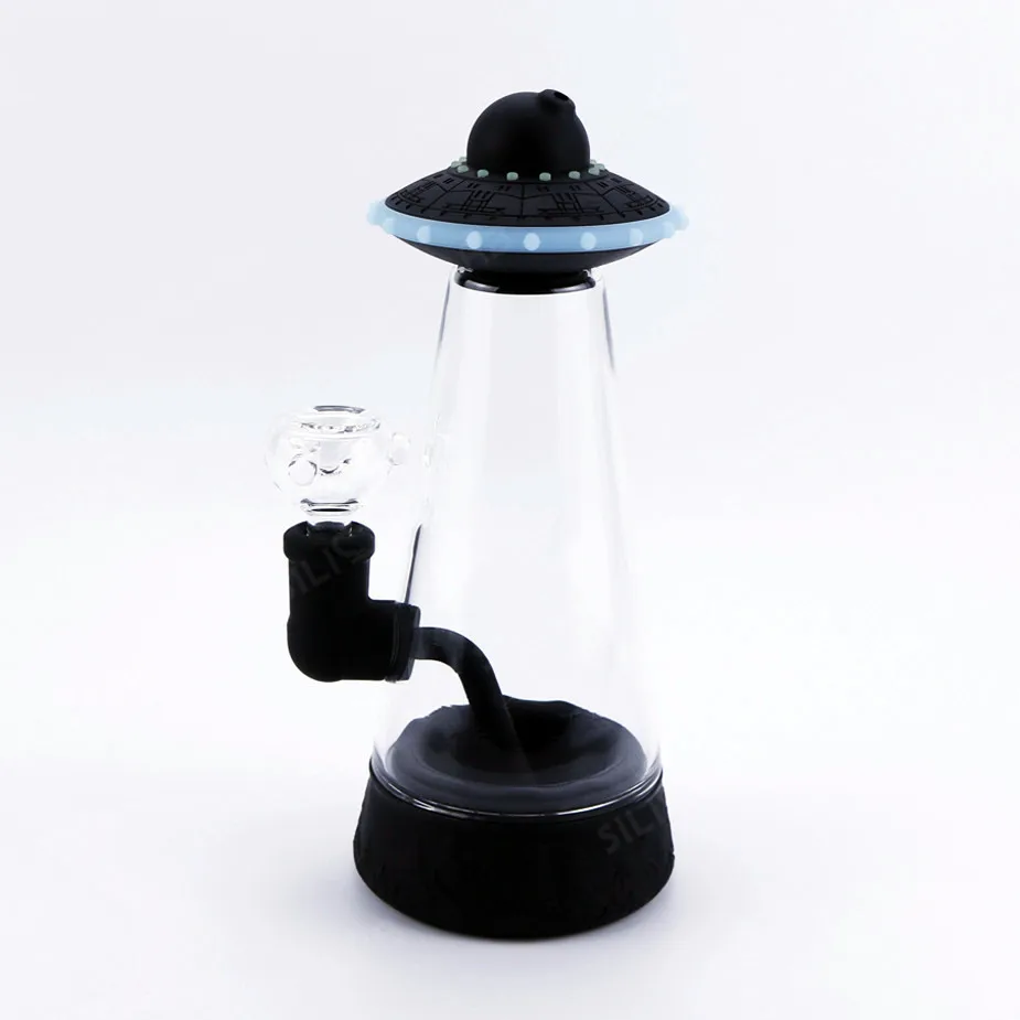 

smoke shop supplies new UFO cute silicone water pipe tobacco accessories smoke bubble poly glass smoking bubbler tobacco pipe, 10 different colors