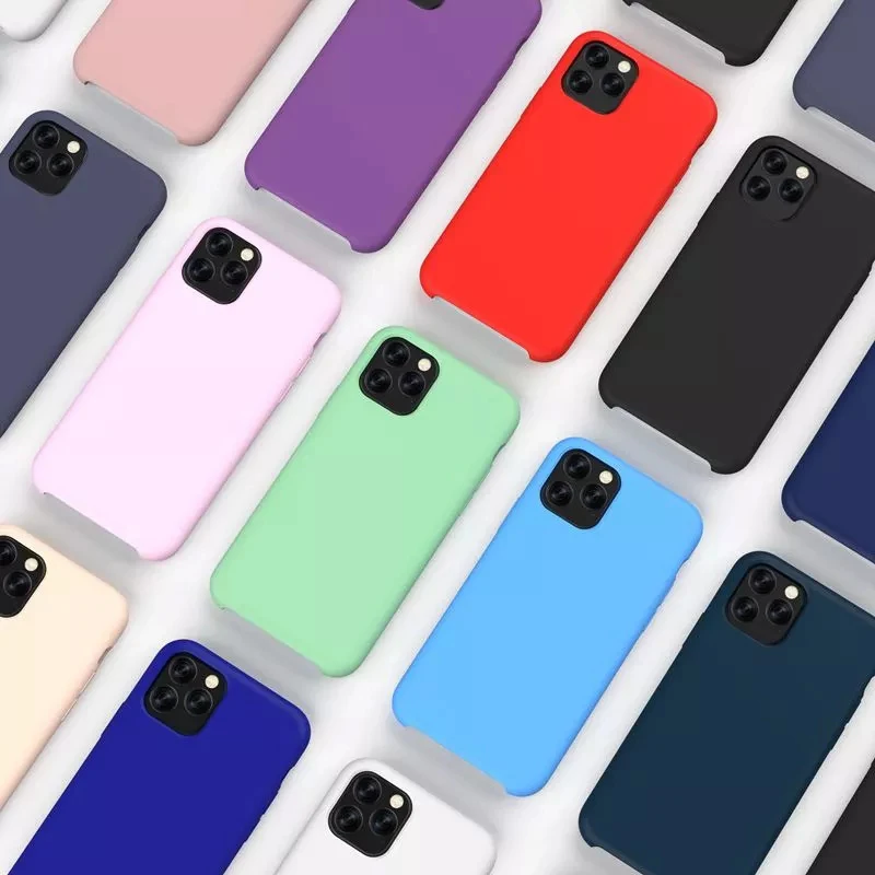 

2020 new arrivals Luxury Microfiber Rubber Liquid Silicone Phone Case with logo or no logo For iphone 12 case, Multiple colors