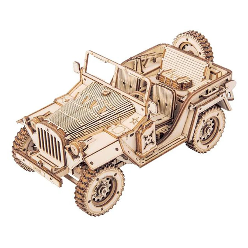

CPC Certificated Robotime Rokr Art And Craft MC701 Army Field Car Jigsaw Other Educational Toys 3D Diy Wooden Puzzle