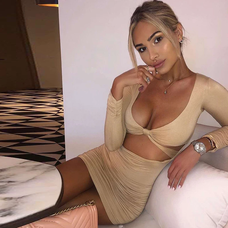 

Modern Design Sexy Bodycon Hollow out Women Mini Party Dress, White