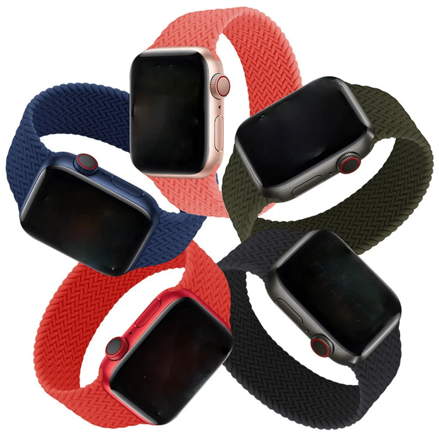 

Elastic Silicone Watch Band Braided Solo Loop Strap For Apple Watch Band Series 6 5 4 3 2 1 For iWatch Strap 38mm 40mm 42mm 44mm