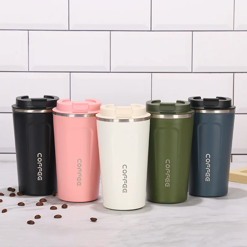 

Vacuum Portable Tumbler Stainless Steel Insulated Coffee Cup with logo customize, White ,black ,blue ,green ,pink