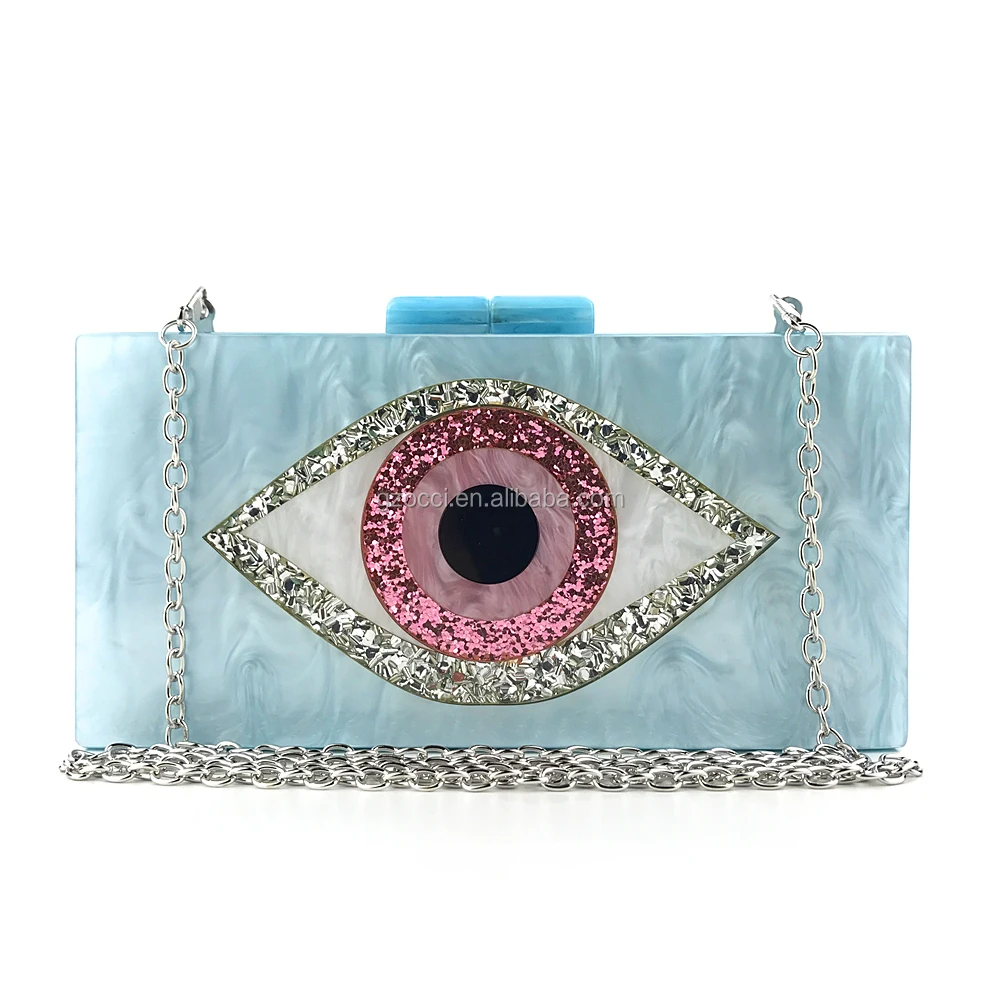 

OC4148-1Wholesale factory evening evil eye custom acrylic clutch, Custom any color