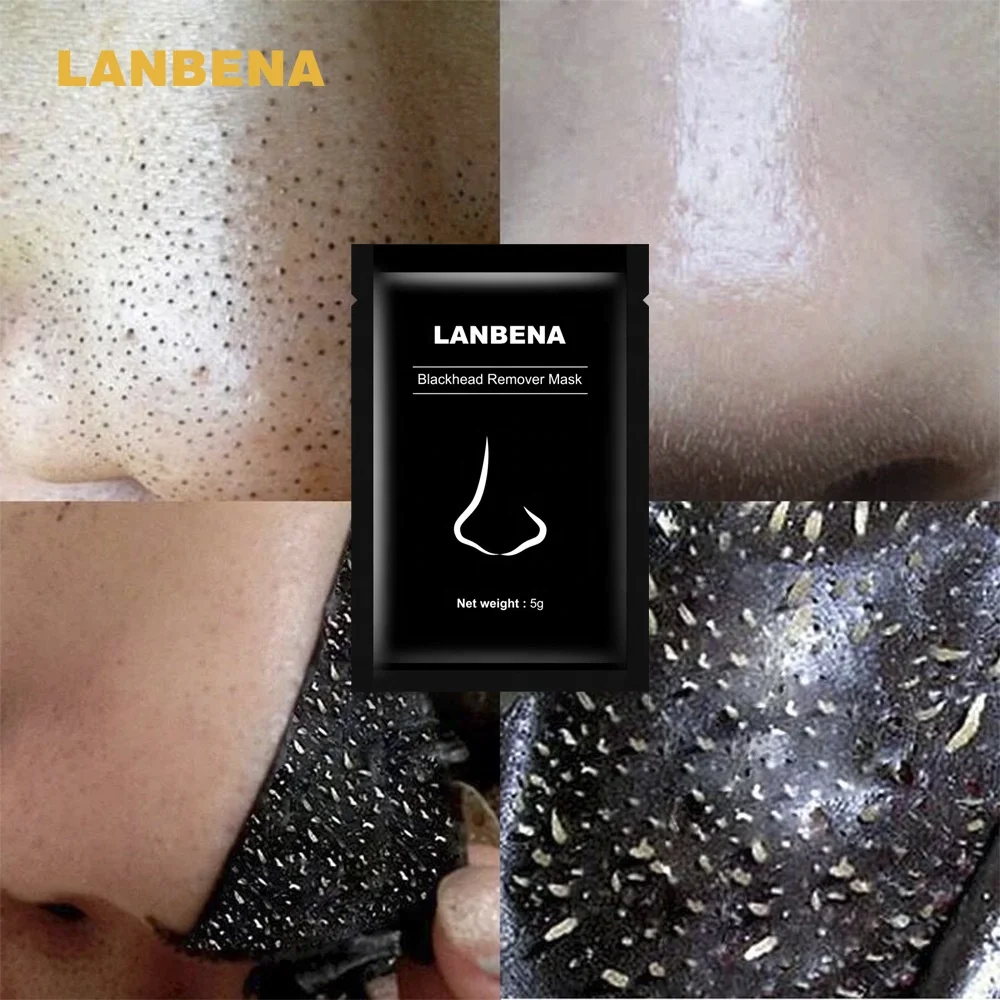 

LANBENA Blackhead Remover Nose Masks Acne Treatment Peeling Black Mask Pore Strip Deep Cleaning Peel Mask Skin Care